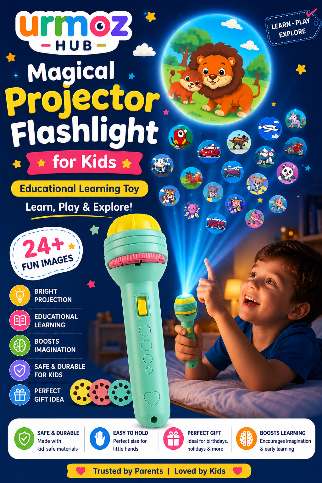 Magical Projector Flashlight for Kids ✨ Educational Learning Toy